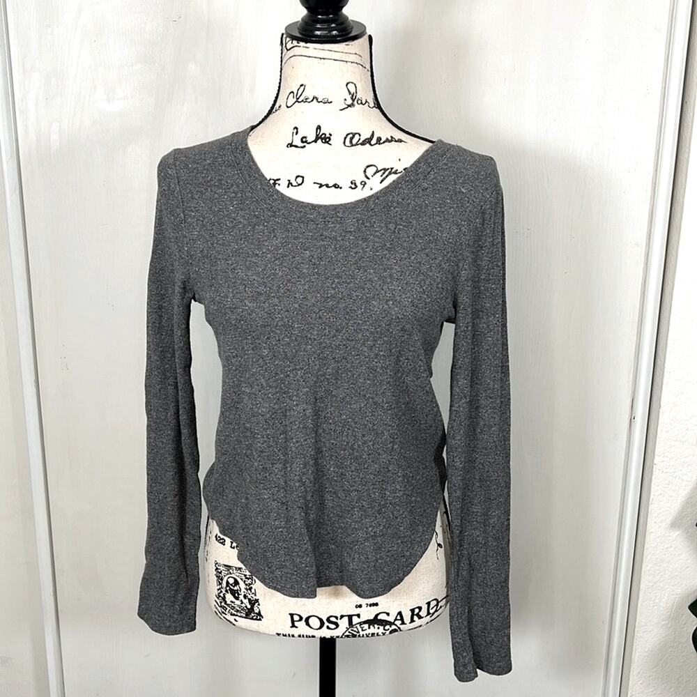 Madewell Ribbed Crew Neck Long Sleeve Tee Shirt Size Medium